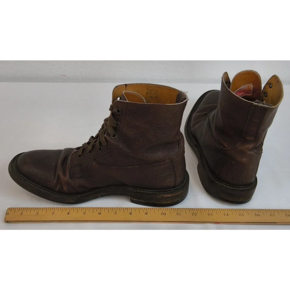 Trickers Buford Boots Men's US 10 Brown Textured Leather Made in England #W5348